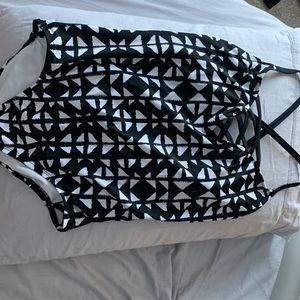 Black and White one-piece swimsuit